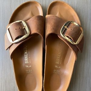 Birkenstock Madrid Big Buckle in Cognac